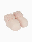 Babbucce bambino cotone a coste tinta unita rosa - Gallo 1927 - Official Online Shop