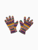 Kinderhandschuhe aus Fleece in Gelb mit Multicolor-Streifen