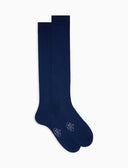 Calze lunghe uomo cotone coste tinta unita blu - Gallo 1927 - Official Online Shop