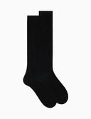 Calze lunghe uomo cotone antracite tinta unita