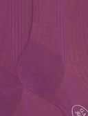 Calze lunghe uomo cotone tinta unita a coste viola - Gallo 1927 - Official Online Shop