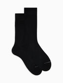 Men's plain cotton short socks black