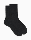 Calze corte donna lana, seta e cashmere antracite tinta unita - Gallo 1927 - Official Online Shop