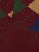 Calze lunghe uomo lana bordò fantasia intarsio - Gallo 1927 - Official Online Shop