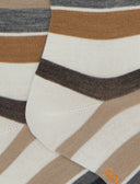Calze lunghe donna lana beige righe multicolor - Gallo 1927 - Official Online Shop