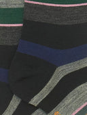 Calze lunghe donna lana nero righe multicolor - Gallo 1927 - Official Online Shop