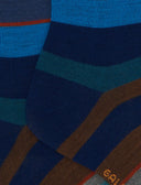 Calze lunghe donna lana blu righe multicolor - Gallo 1927 - Official Online Shop