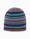 Gorro unisex de forro polar azul con rayas Multicolor