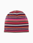 Gorro unisex de forro polar rosa con rayas Multicolor