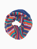 Scaldacollo multiuso bambino pile azzurro righe multicolor