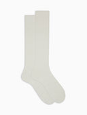 Calze lunghe uomo cotone bianco tinta unita a coste - Gallo 1927 - Official Online Shop