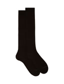 Calze lunghe uomo cotone marrone tinta unita a coste - Gallo 1927 - Official Online Shop