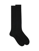 Calze lunghe uomo cotone grigio tinta unita a coste - Gallo 1927 - Official Online Shop
