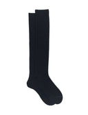 Calze lunghe uomo cotone Island Cotton blu tinta unita a coste
