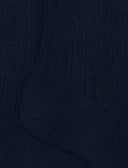 Calze lunghe uomo cotone blu tinta unita a coste - Gallo 1927 - Official Online Shop