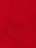 Calze lunghe uomo cotone rosso tinta unita a coste - Gallo 1927 - Official Online Shop