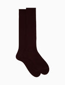 Calze lunghe uomo cotone bordò tinta unita a coste - Gallo 1927 - Official Online Shop