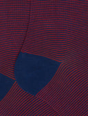 Calze lunghe uomo cotone leggero blu royal e rosso righina sottilissima - Gallo 1927 - Official Online Shop