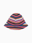 Cloche con tesa bambino cotone righe multicolor bianco - Gallo 1927 - Official Online Shop