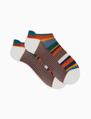 Sneakers uomo cotone righe multicolor e windsor arancio - Gallo 1927 - Official Online Shop