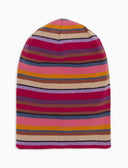 Berretto lungo reversibile bambino pile bordò righe multicolor - Gallo 1927 - Official Online Shop
