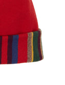 Berretto bambino rosso blu tinta unita con pom pon multicolor - Gallo 1927 - Official Online Shop