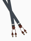 Bretella elastica unisex blu a fantasia pois - Gallo 1927 - Official Online Shop