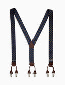 Bretella elastica unisex blu a fantasia pois - Gallo 1927 - Official Online Shop