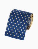 Cravatta uomo seta blu fantasia giglio - Gallo 1927 - Official Online Shop