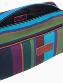 Klassische Unisex-Kosmetik-Tasche mit mehrfarbigen blauen Streifen