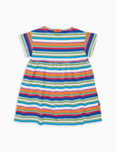 Vestito maniche corte bambino cotone righe multicolor bianco - Gallo 1927 - Official Online Shop