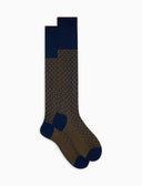 Calze lunghe uomo cotone fantasia giglio blu - Gallo 1927 - Official Online Shop