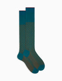Calze lunghe uomo cotone fantasia giglio azzurro - Gallo 1927 - Official Online Shop