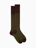 Calze lunghe uomo cotone marrone fantasia giglio - Gallo 1927 - Official Online Shop