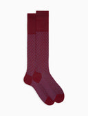 Calze lunghe uomo cotone bordò fantasia giglio - Gallo 1927 - Official Online Shop
