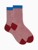 Calze corte donna cotone fantasia seersucker bordò - Gallo 1927 - Official Online Shop