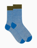 Calze corte uomo cotone e lino tinta unita azzurro - Gallo 1927 - Official Online Shop