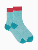 Calze corte uomo cotone e lino tinta unita color pavone - Gallo 1927 - Official Online Shop