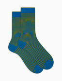 Calze corte donna cotone righe windsor azzurro - Gallo 1927 - Official Online Shop