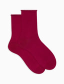 Calze corte donna cotone fucsia tinta unita - Gallo 1927 - Official Online Shop