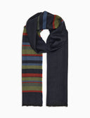 Bufanda unisex de lana azul lisa