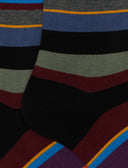 Calze lunghe uomo cotone nero righe multicolor - Gallo 1927 - Official Online Shop