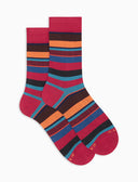 Calze corte uomo cotone leggero rosse righe multicolor
