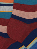 Calze lunghe donna cotone bordò righe multicolor - Gallo 1927 - Official Online Shop