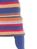 Kinder-Fliegermütze aus Fleece in Hellblau mit Multicolor-Streifen