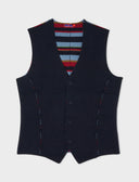 Gilet reversibile uomo lana blu tinta unita e multicolor - Gallo 1927 - Official Online Shop