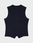 Gilet reversibile uomo lana blu tinta unita e multicolor - Gallo 1927 - Official Online Shop