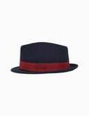 Cappello uomo feltro blu tinta unita