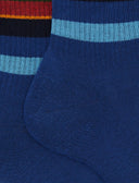 Calze corte uomo spugna di cotone blu e fascia righe multicolor - Gallo 1927 - Official Online Shop