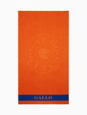 Telo mare unisex cotone tinta unita con logo gallo arancio - Gallo 1927 - Official Online Shop
